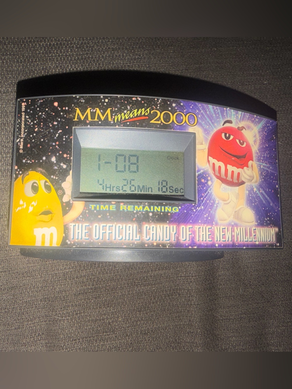 M&M'S Vintage Digital Countdown to the Millennium with Red & Yellow Characters